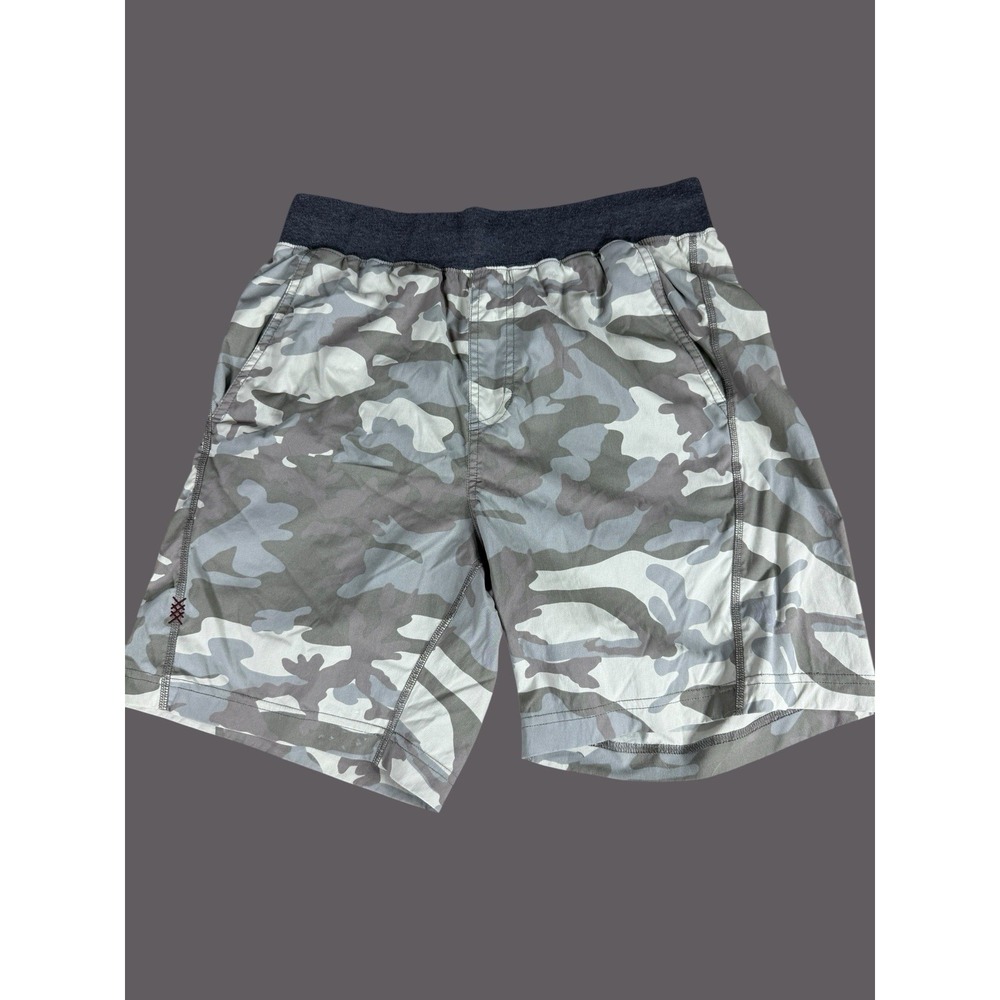 Rhone Athletic Shorts Mens Small Gray Camo Elastic Waist Performance 7in Inseam‎